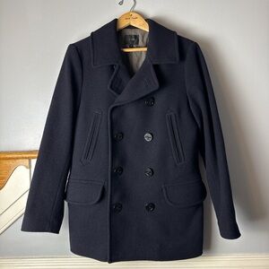 J Crew 100% wool Men's Double-Breasted Wool Peacoat - Navy. Thinsulate lined